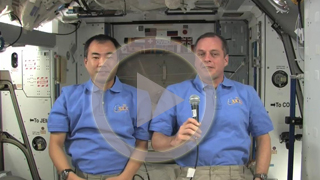 NAB Show attendees will be greeted with a welcome message from the Expedition 23 crew currently serving onboard the International Space Station. NASA astronaut Timothy J. Creamer and crewmate Soichi Noguchi sent greetings from the station, which is currently located approximately 220 miles above Earth. The NAB Show is the world’s largest entertainment media technology conference and will run through April 15, 2010. Click the screenshot to view and download the video.