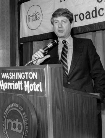 Ted Koppel speaking at a conference